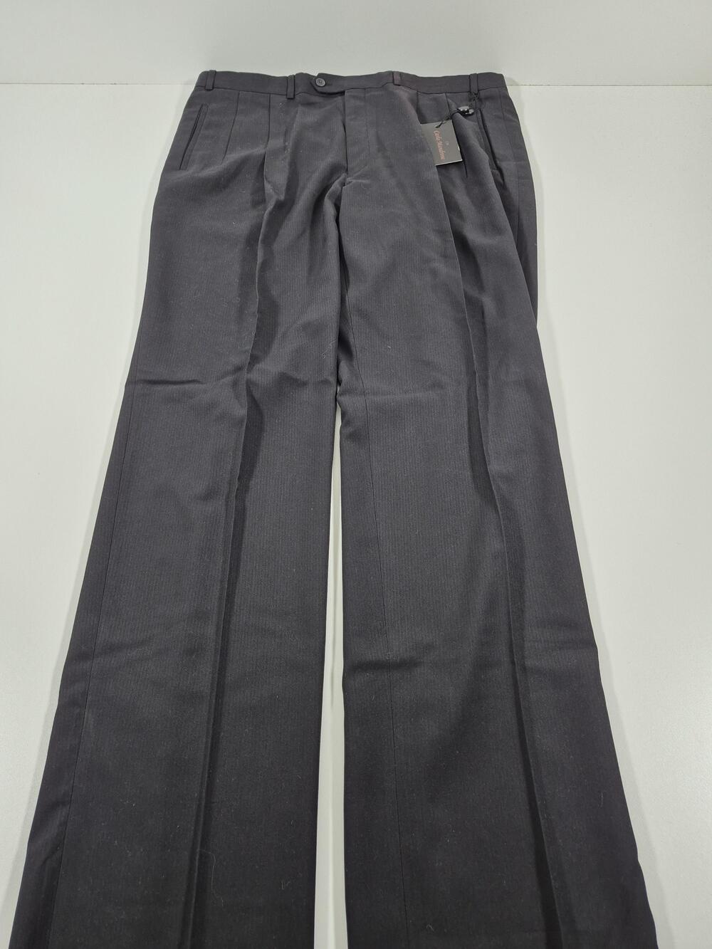 Carlo Mandrone Dress Pants Mens 40x36 Black Microfiber Pleated NWT Canada
